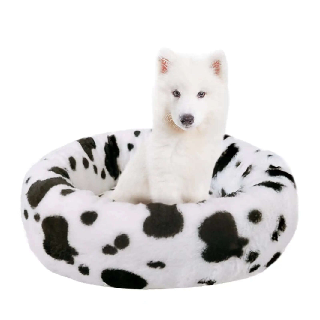 Fluffy Anti-Anxiety Dog Bed – Soft & Calming Donut Design