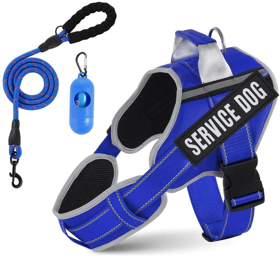 Reflective Adjustable Dog Harness – Service Vest Set