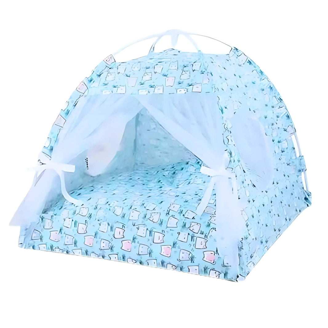 Private Tent Dog Bed – Cozy Indoor Pet House with Curtains