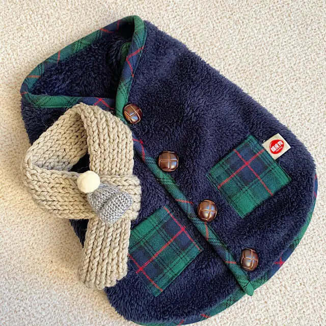 Dog Christmas Vest Sweater Coat with Scarf