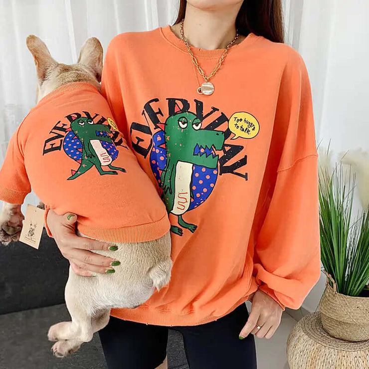 Printed Dog Clothes for Pet Parent and Child Matching