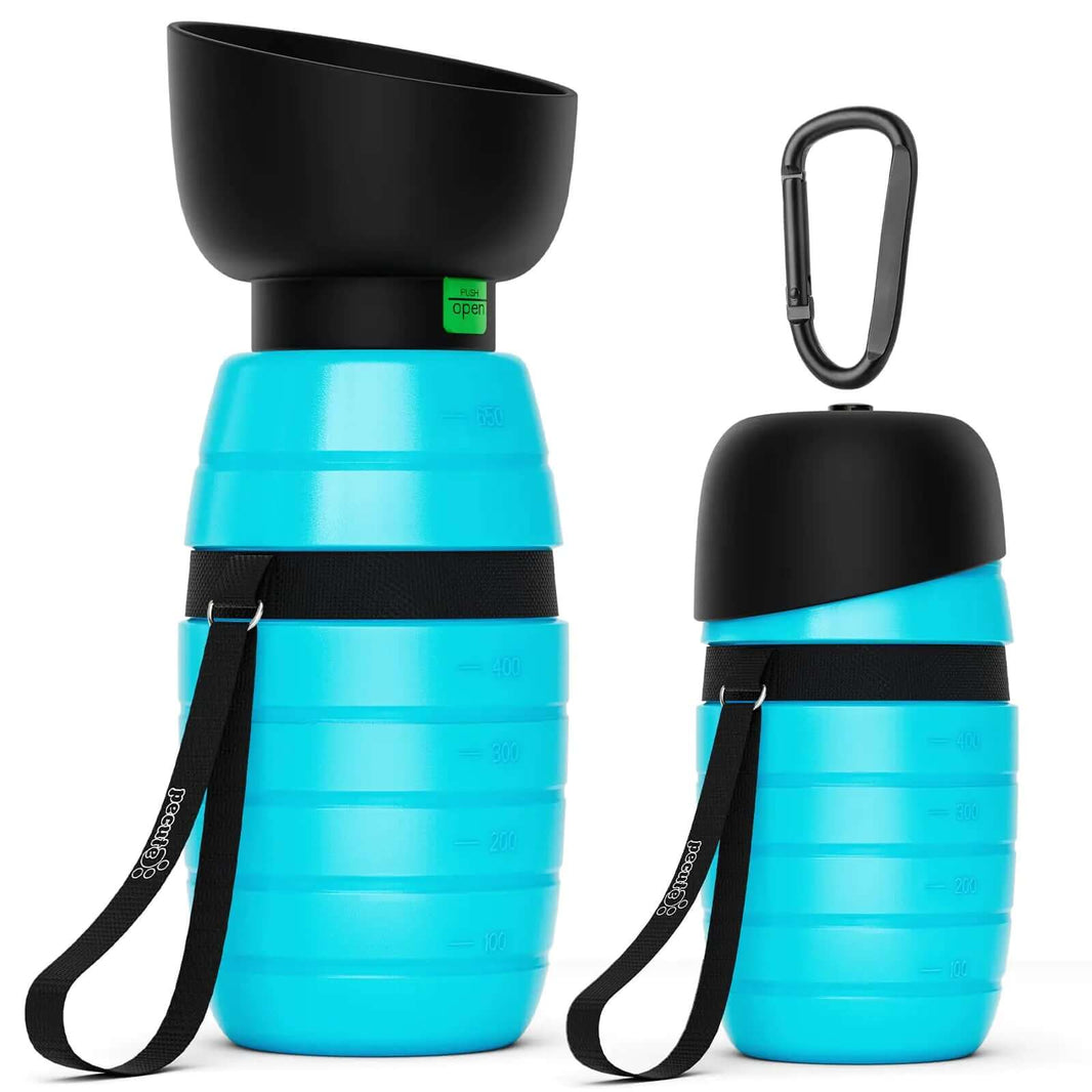 Pecute Portable Dog Water Bottle (22oz + 5.4oz) Dog Water Bottle Leakproof with Double Seal Dog Travel Water Bottle Lightweight Dog Water Bottle Dispenser for Outdoor Walks Trips Hikes Travels